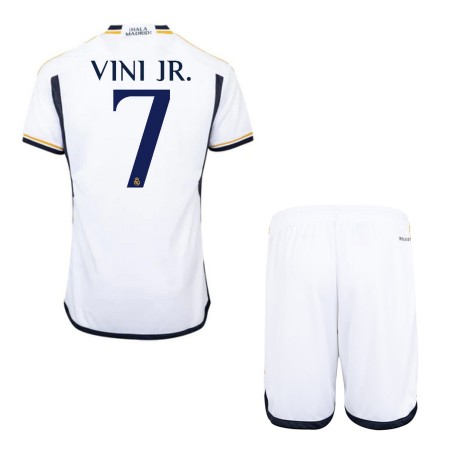 Virallinen pelipaita Real Madrid Vini Jr. 7 Koti 2023-24 Lyhythihainen - Lasten ( + Lyhyet housut )